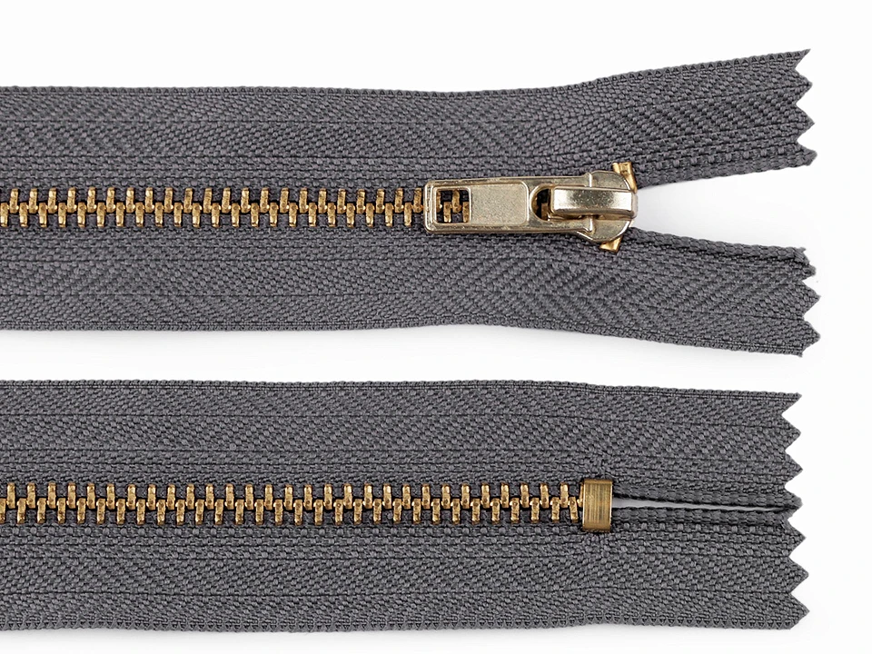 Kovový zips šírka 4 mm dĺžka 10 cm nohavicový - 1 ks