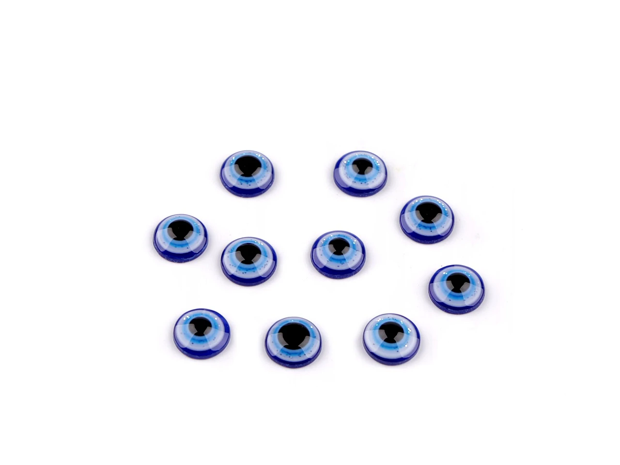 Oči na nalepenie Alahovo oko s glitrami Ø8mm- 10ks