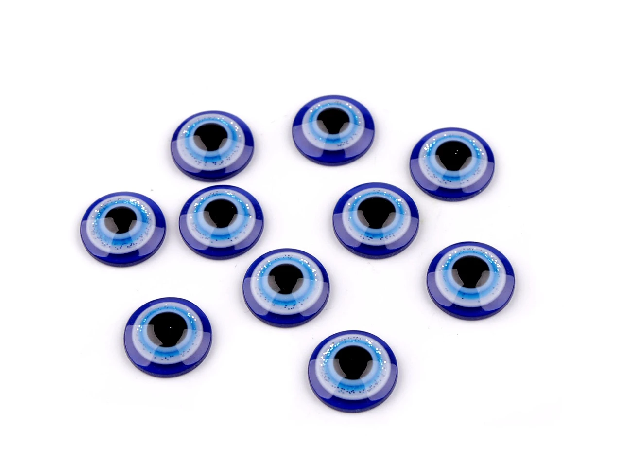 Oči na nalepenie Alahovo oko s glitrami Ø12mm- 10ks