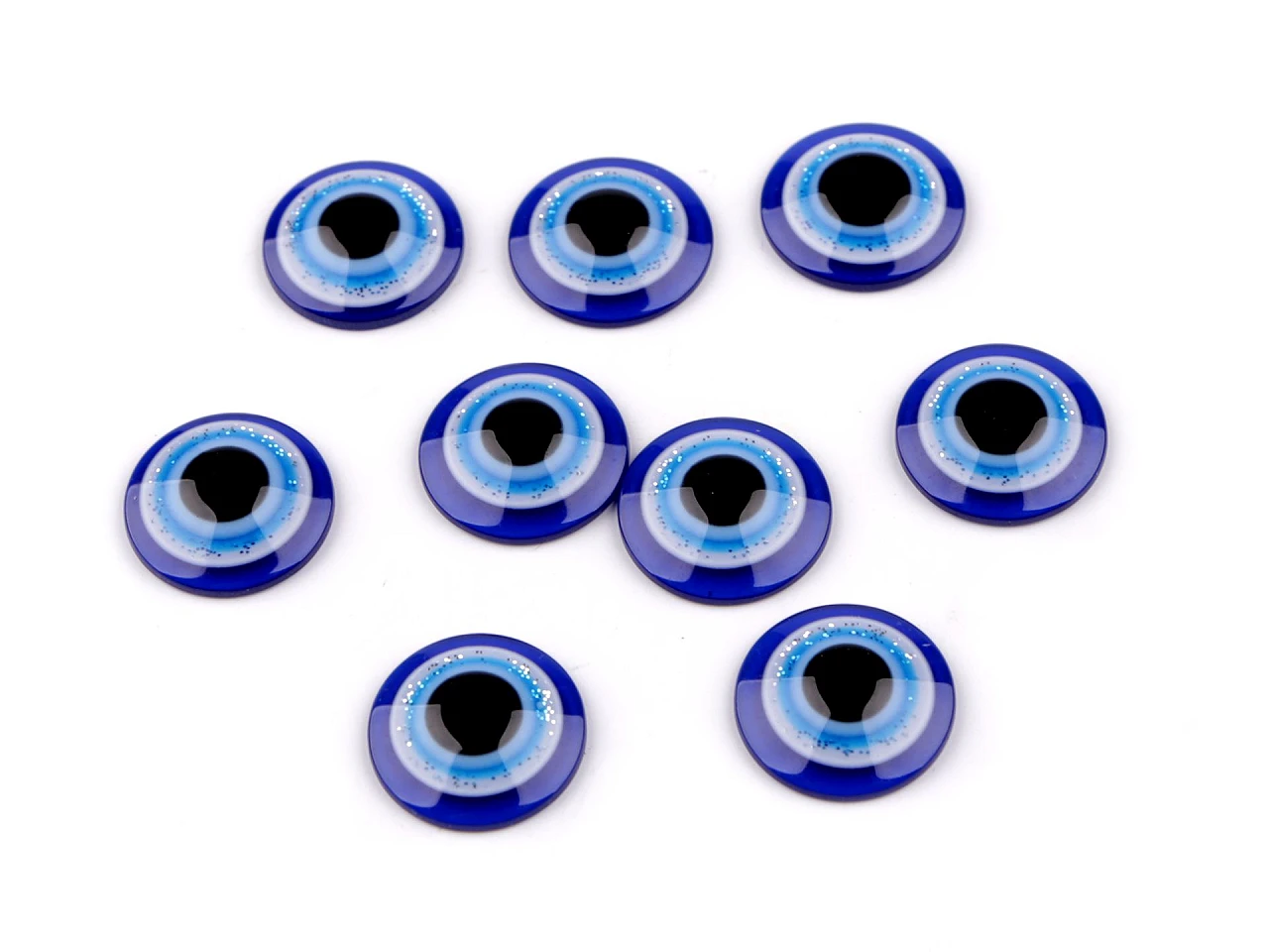 Oči na nalepenie Alahovo oko s glitrami Ø14mm- 10ks