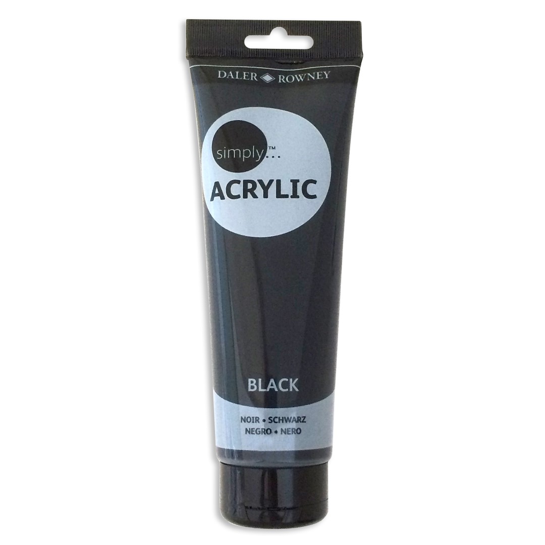 D&R Simply akrylová farba 250ml Black- 1ks