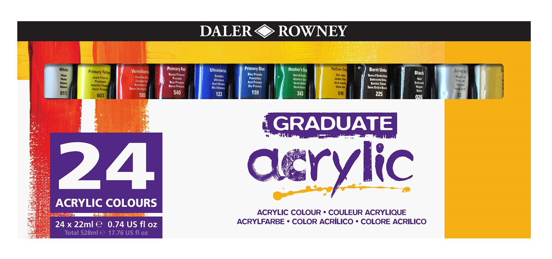 D&R Graduate sada akrylových farieb 24x22ml