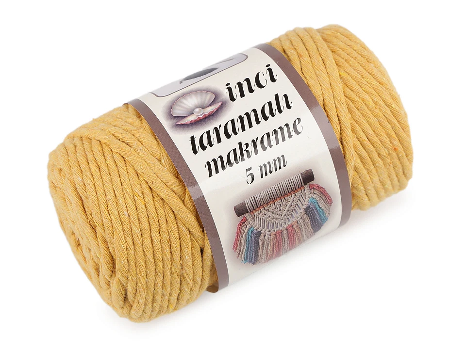 Recyklovaná bavlnená priadza macrame Ø5 mm