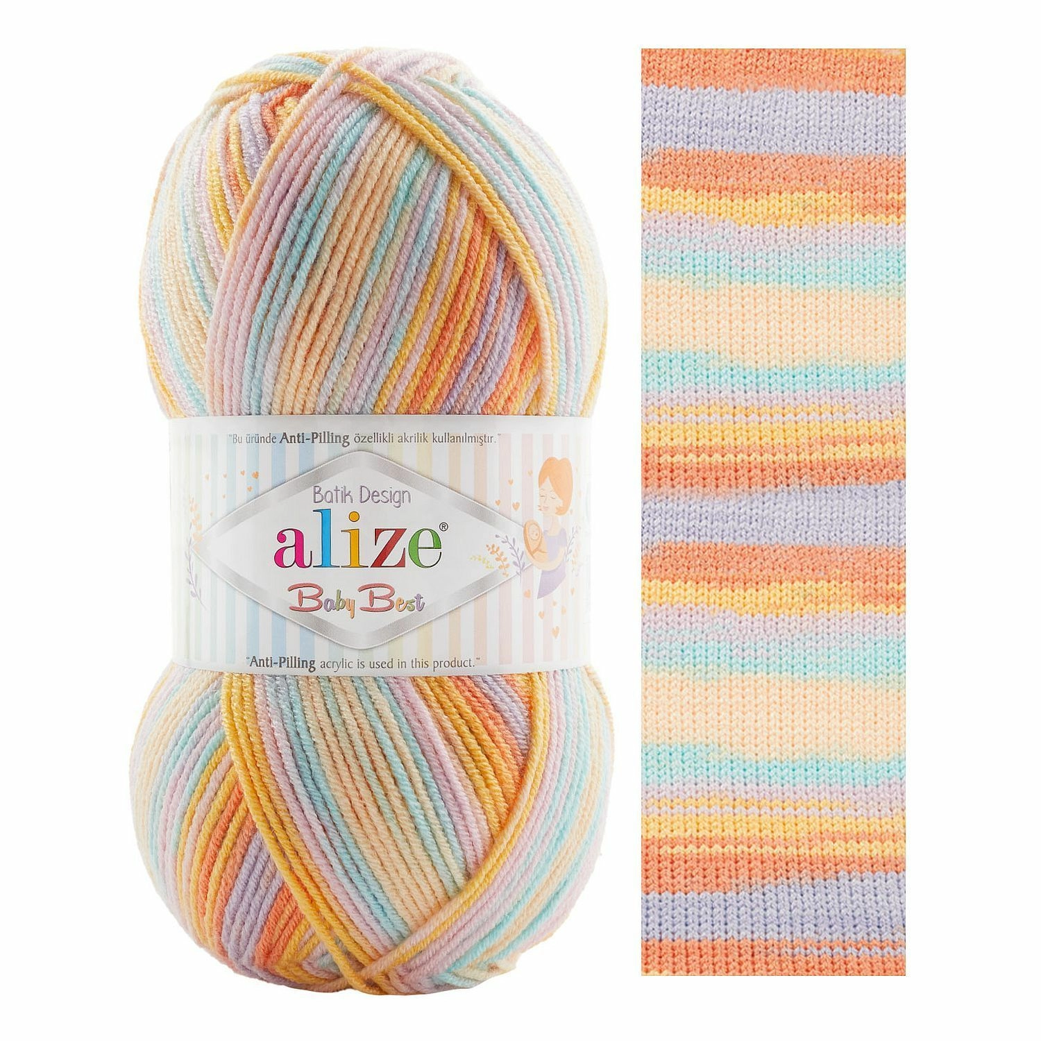 Pletacia priadza Alize Baby Best Batik 100g