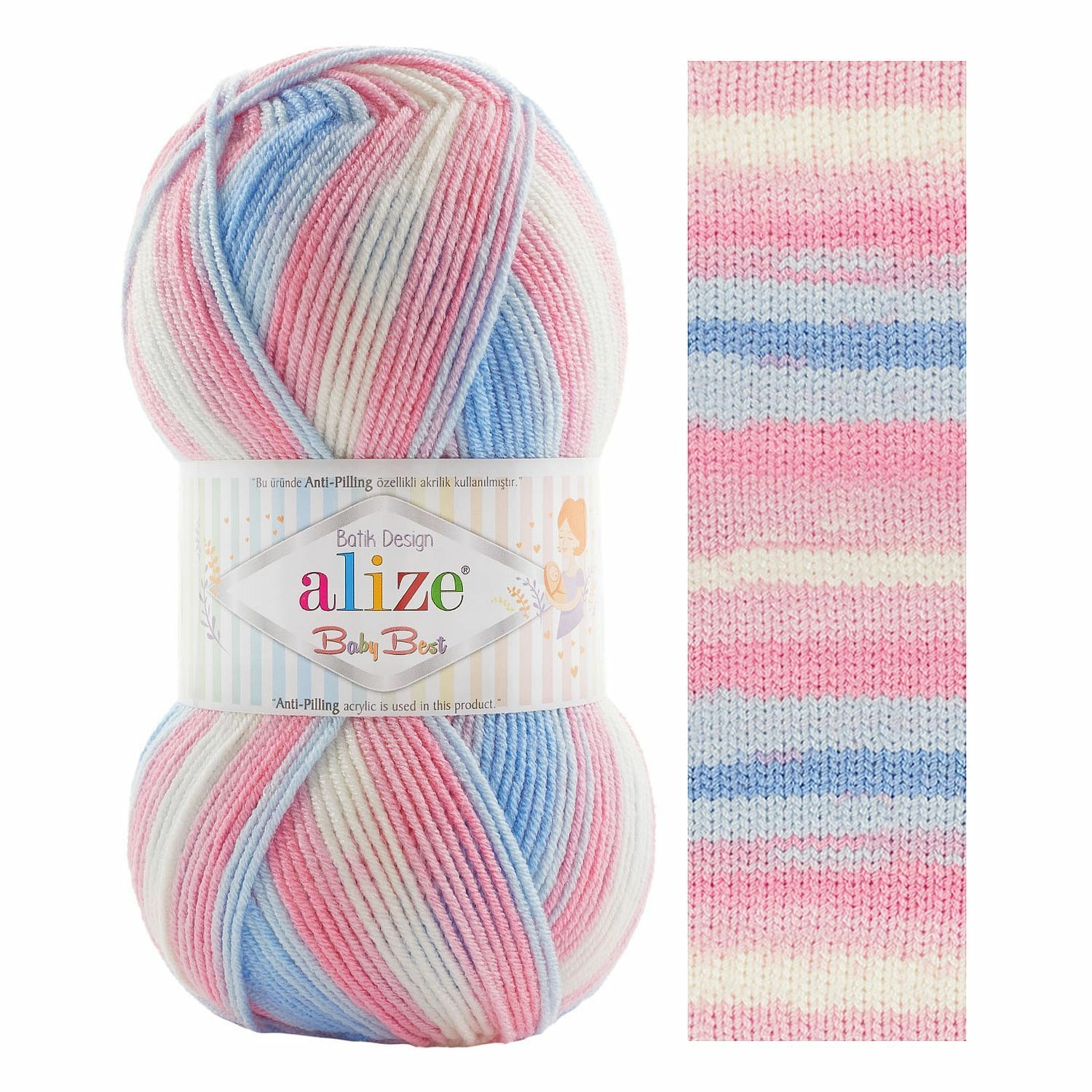 Pletacia priadza Alize Baby Best Batik 100g