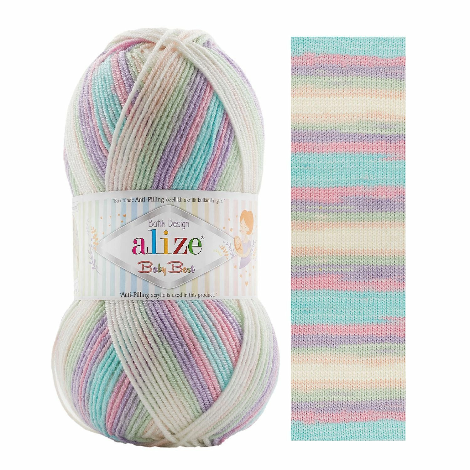 Pletacia priadza Alize Baby Best Batik 100g