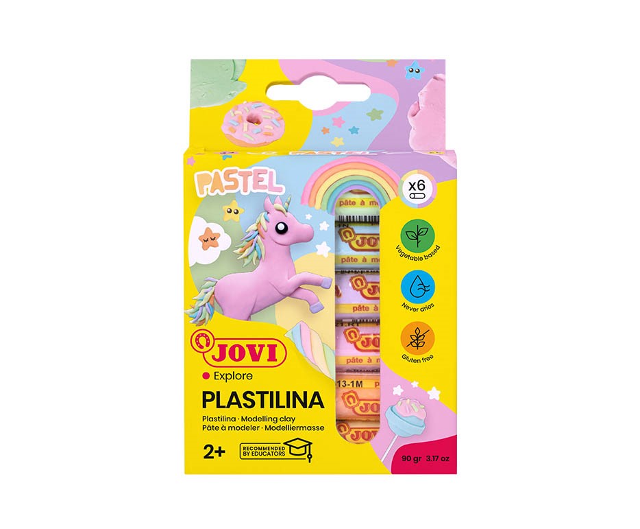 JOVI plastelína 6x15g,valčeky pastelové farby